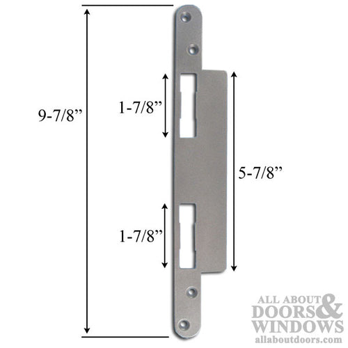 Winkhaus / Essve Latch and Deadbolt Strike, Flat - Powdercoat Silver - Winkhaus / Essve Latch and Deadbolt Strike, Flat - Powdercoat Silver