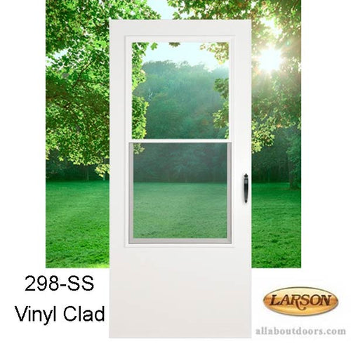 Larson Vinyl Clad Self Storing Single Vent Storm Door - Larson Vinyl Clad Self Storing Single Vent Storm Door