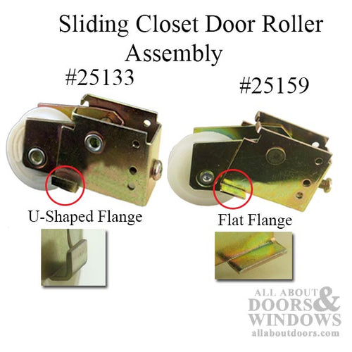 Sliding Closet Door Roller Assembly, 1-7/16 Nylon Wheel - Sliding Closet Door Roller Assembly, 1-7/16 Nylon Wheel