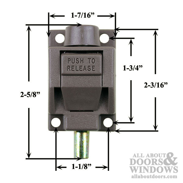 Truth Square Spring Action Foot Bolt for Patio Door - Choose Color - Truth Square Spring Action Foot Bolt for Patio Door - Choose Color