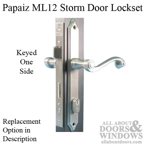Papaiz ML12 Storm Door Mortise Lock and Handle for Storm Doors - Papaiz ML12 Storm Door Mortise Lock and Handle for Storm Doors