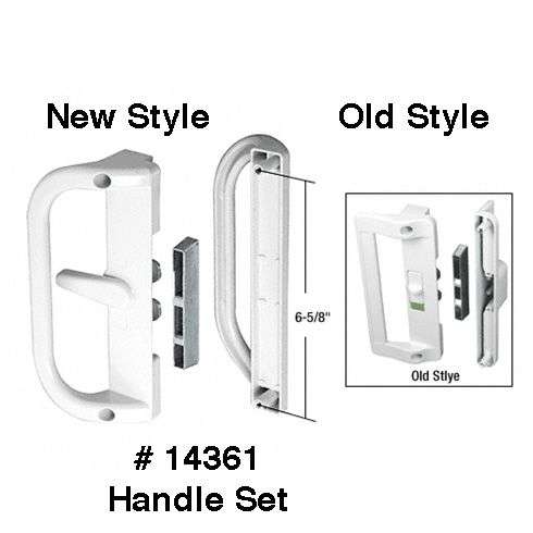 Handleset, patio sliding door 6-9/16 - White - Discontinued - Handleset, patio sliding door 6-9/16 - White - Discontinued