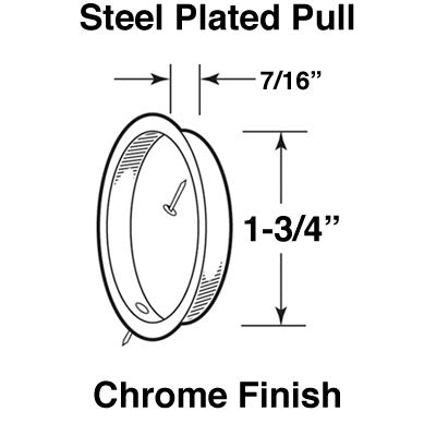 Pull - 1-3/4 Inch - Round - Chrome - Closet Door - Pull - 1-3/4 Inch - Round - Chrome - Closet Door