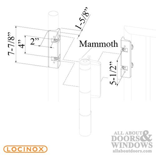 Aluminum Brackets to Mount Mammoth Gate Closer to Chain Link Fence - Aluminum Brackets to Mount Mammoth Gate Closer to Chain Link Fence