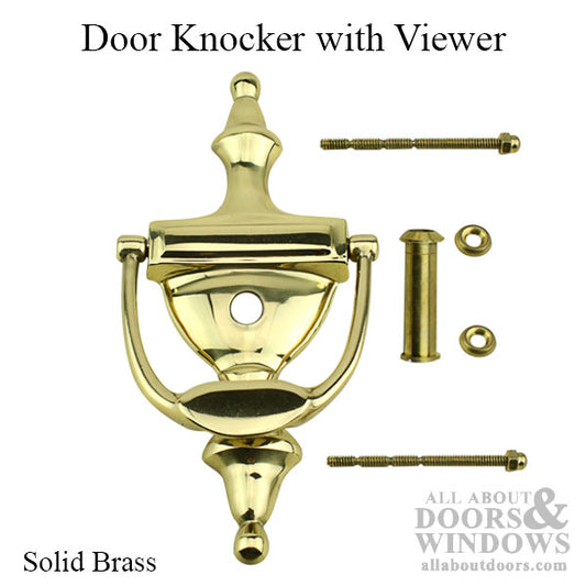 Solid Brass Door Knocker with Viewer