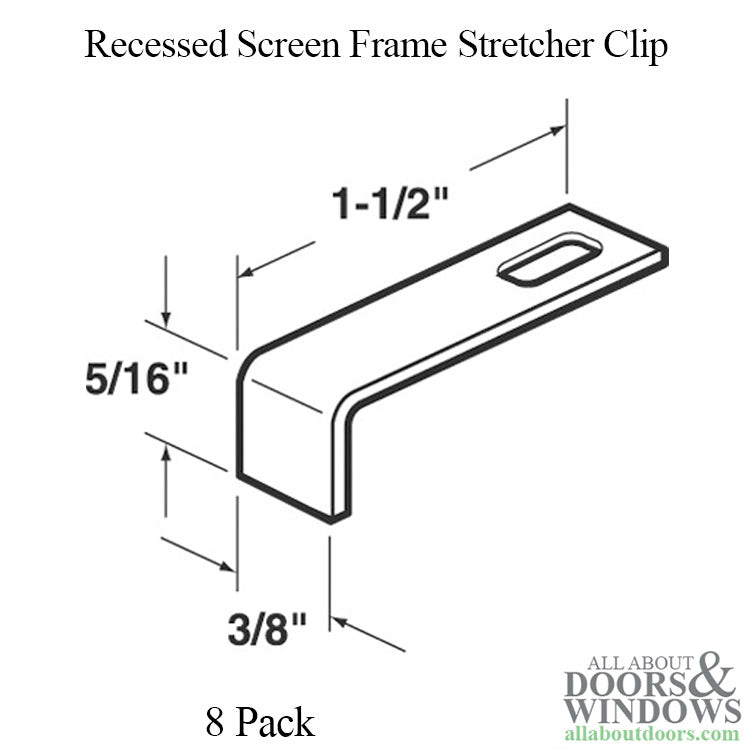 Stretcher Clip for Recessed Screen Frame 8 Pack - Stretcher Clip for Recessed Screen Frame 8 Pack
