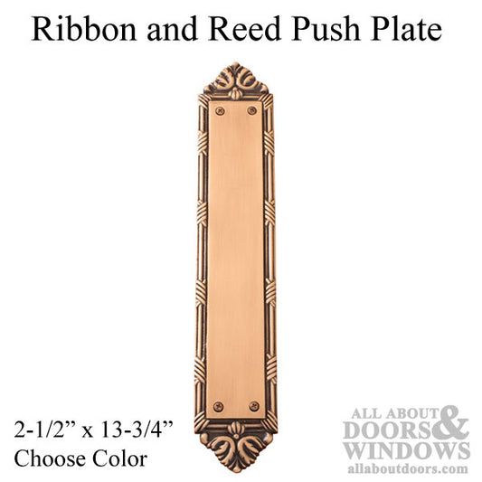 Ribbon & Reed Push Plate 2-1/2" x 13-3/4"