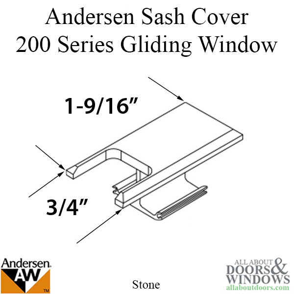 Andersen Sash Cover 200 Series Gliding Window - Stone - Andersen Sash Cover 200 Series Gliding Window - Stone