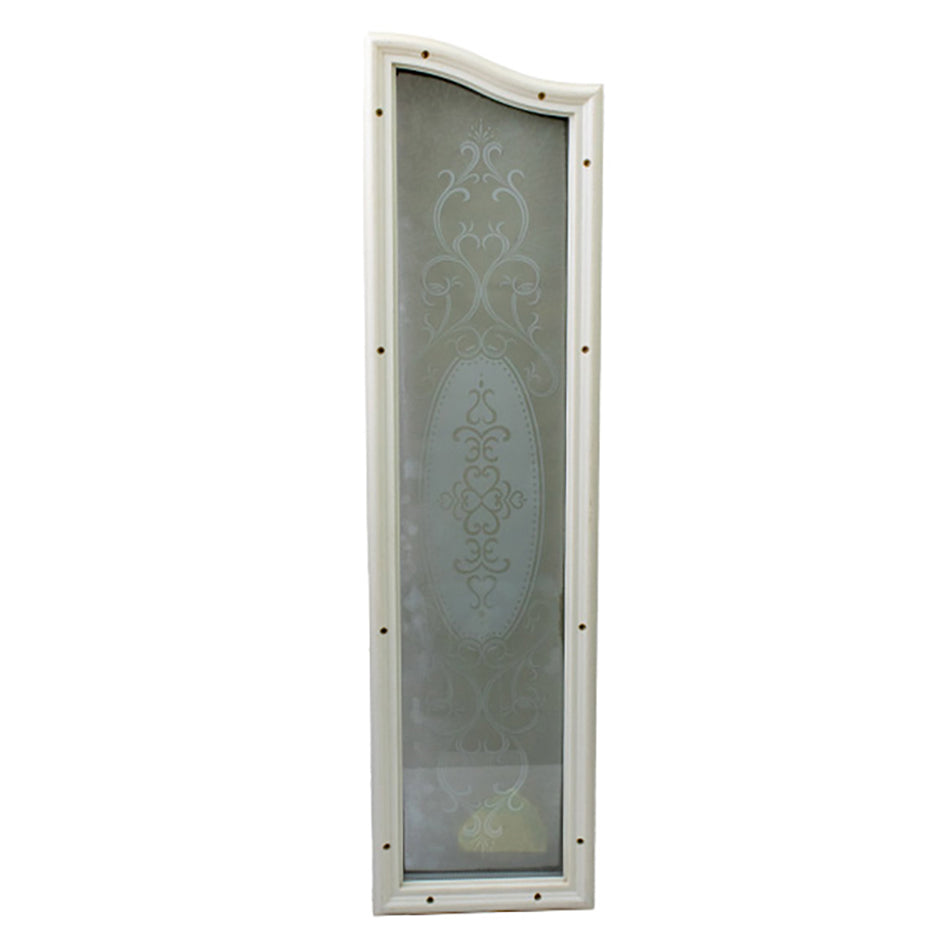 Curved Top, Frosted Image Etched Glass door lite 8-1/2 x 34 x 35-3/4 - Curved Top, Frosted Image Etched Glass door lite 8-1/2 x 34 x 35-3/4