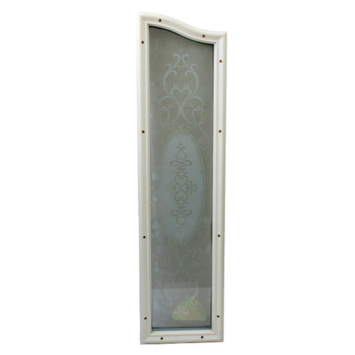 Curved Top, Frosted Image Etched Glass door lite 8-1/2 x 34 x 35-3/4 - Curved Top, Frosted Image Etched Glass door lite 8-1/2 x 34 x 35-3/4
