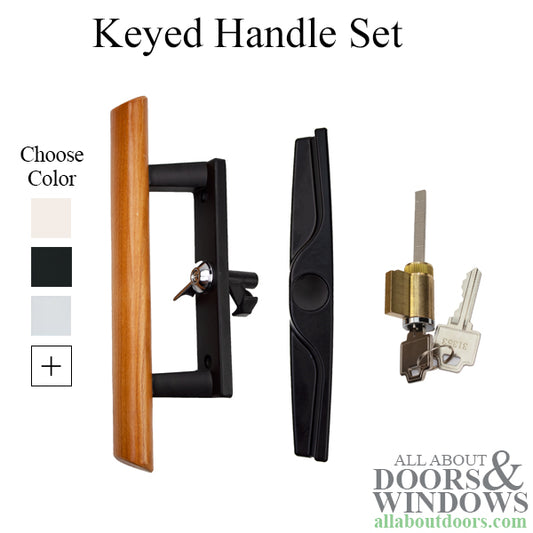 Keyed Handle Set for Sliding Patio Glass Doors with Reversible Hand Openings