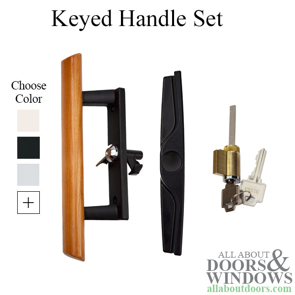 Keyed Handle Set for Sliding Patio Glass Doors with Reversible Hand Openings - Keyed Handle Set for Sliding Patio Glass Doors with Reversible Hand Openings