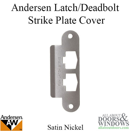 Andersen Latch & Deadbolt Strike Plate Cover, AS/SA Single Door - Satin Nickel