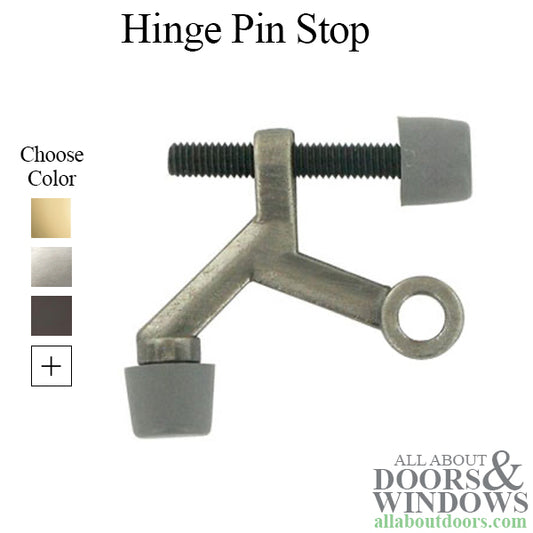 Zinc Die-Cast Hinge Pin Stop, Adjustable  - Choose Finish