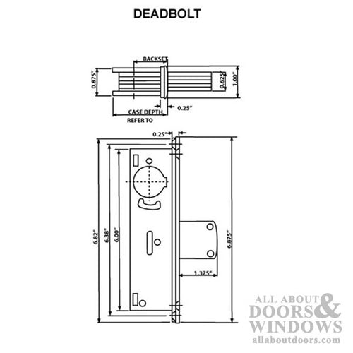 Deadbolt  Lock, 1-1/8 Inch Backset - No Face plate - Deadbolt  Lock, 1-1/8 Inch Backset - No Face plate