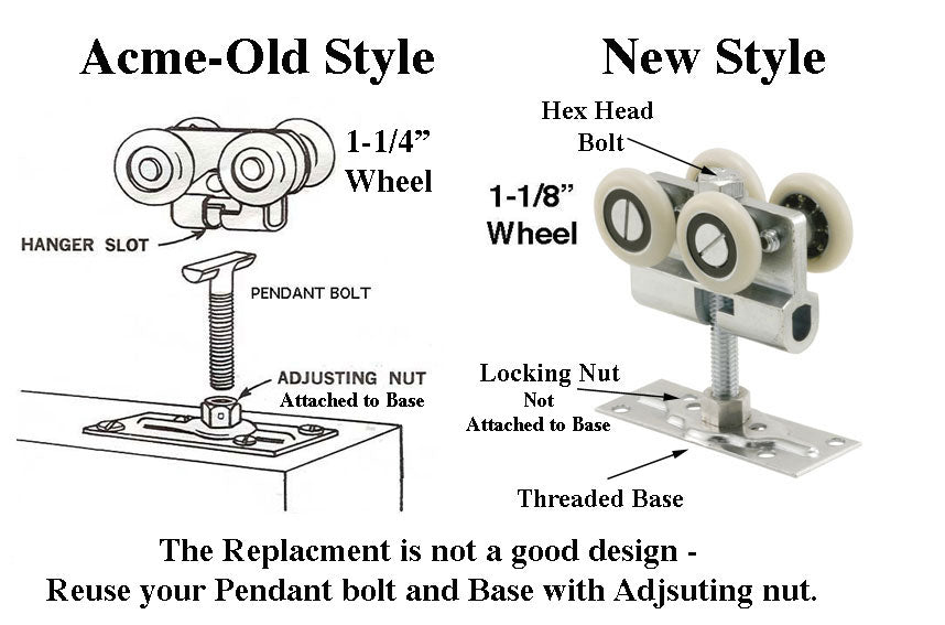 Acme 1-1/4 Roller, Closet Door 4 Nylon Wheels - Acme 1-1/4 Roller, Closet Door 4 Nylon Wheels