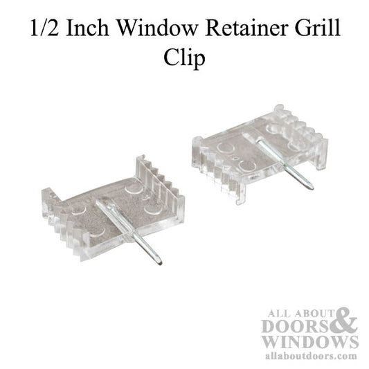 1/2 Inch Window Grid Retainer Grille Clip - Clear Plastic