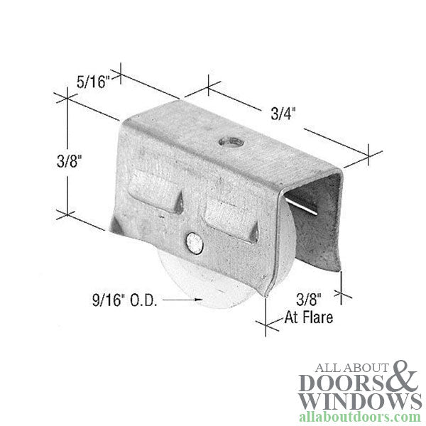 Roller Assembly (Grooved) - Sliding Windows, Showcase / Storm - Steel / Nylon - Roller Assembly (Grooved) - Sliding Windows, Showcase / Storm - Steel / Nylon