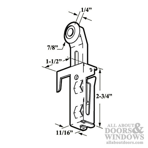 Acme Top Roller Pair and Corner Brackets for Sliding Panel Door - Acme Top Roller Pair and Corner Brackets for Sliding Panel Door
