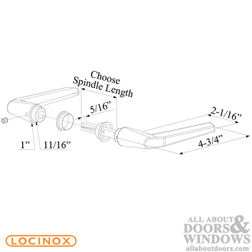 Locinox Aluminium Gate Handle Pair with Spindle - Locinox Aluminium Gate Handle Pair with Spindle