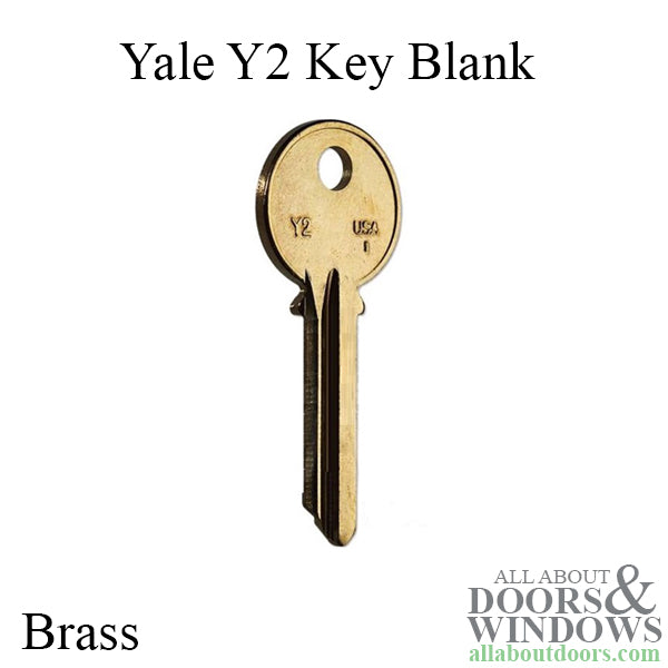 Yale Y2 6-Pin Key Blank - Brass - Yale Y2 6-Pin Key Blank - Brass