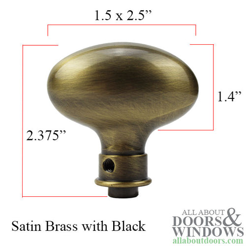 Individual Estate Knob - Satin Brass and Black - Individual Estate Knob - Satin Brass and Black