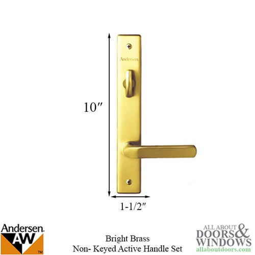 Hardware Kit, Single Door, Anvers, Active Door - Bright Brass - Hardware Kit, Single Door, Anvers, Active Door - Bright Brass