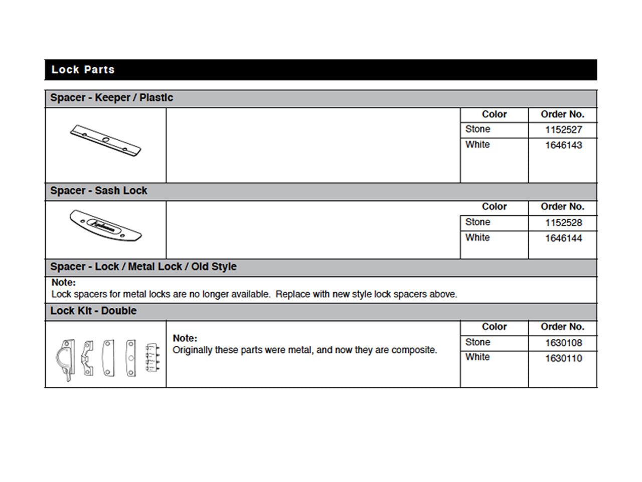 Shim / Spacer,  5/8 x 3-1/2  Sash Lock keeper - white - Shim / Spacer,  5/8 x 3-1/2  Sash Lock keeper - white