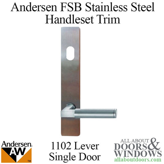 Andersen FSB 1102 Complete Trim Set for Single Door, With Key hole - Stainless Steel