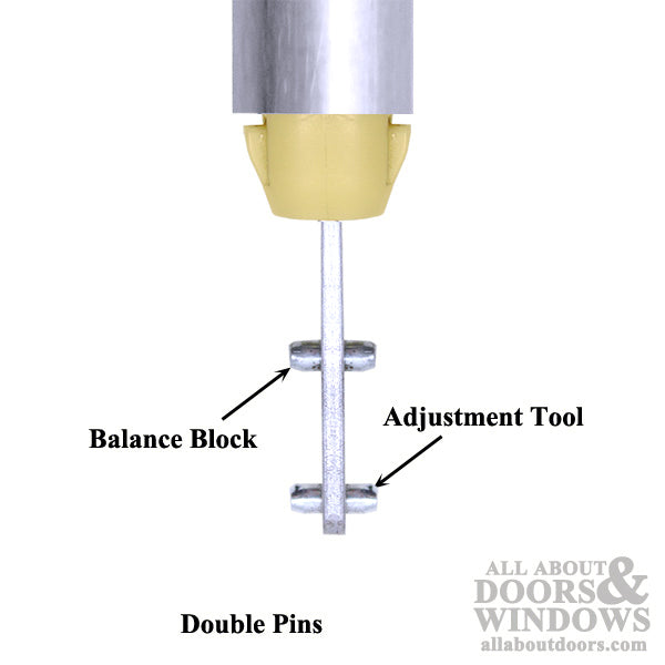 3/8 Inch Spiral Tilt-In Window Balance Rod with Yellow Bearing and Double Pins - Choose Length - 3/8 Inch Spiral Tilt-In Window Balance Rod with Yellow Bearing and Double Pins - Choose Length