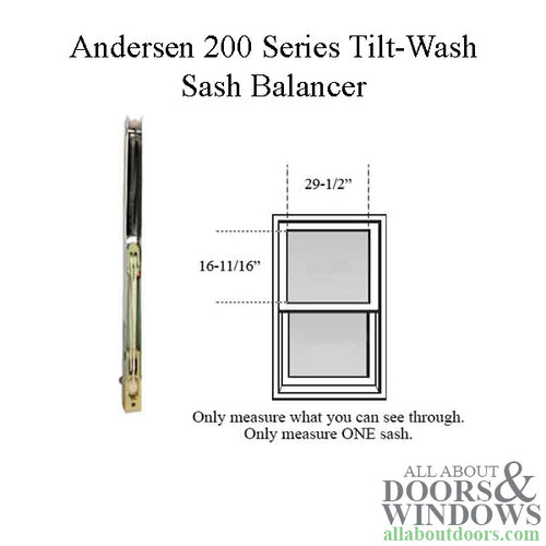 Andersen 200 Series Tilt-Wash Double Hung Window Sash Balancer - M836 - Andersen 200 Series Tilt-Wash Double Hung Window Sash Balancer - M836