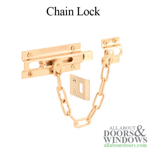 Chain Lock - Deadbolt - Heavy Duty - Brass Plated - Chain Lock - Deadbolt - Heavy Duty - Brass Plated