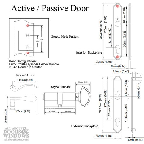 Munchen Active Handle set M112PL / 374N - Antique Brass - Munchen Active Handle set M112PL / 374N - Antique Brass