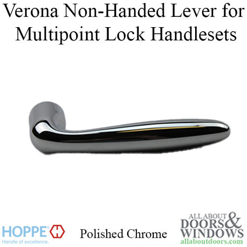 Verona Non-Handed Lever Handle for Multipoint Lock Handlesets - Polished Chrome - Verona Non-Handed Lever Handle for Multipoint Lock Handlesets - Polished Chrome