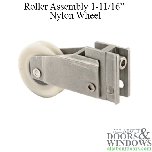 Sliding Door Roller For Daryl And Plaza Glass Doors 1.6875 Inch Nylon Wheel With Adjustable Metal Housing