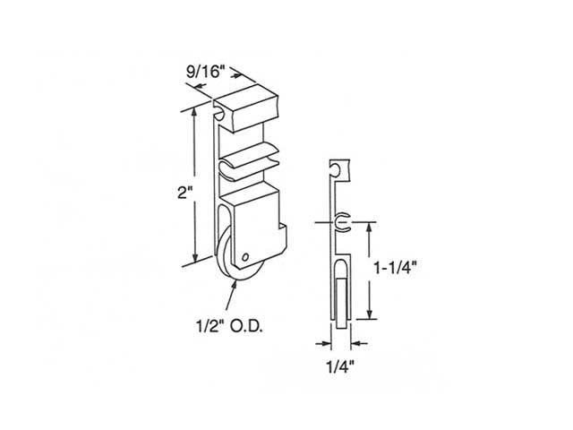 Roller Assembly (Flat) - Sliding Windows, Vertical Rail - Aluminum / Steel Ball Bearing - Roller Assembly (Flat) - Sliding Windows, Vertical Rail - Aluminum / Steel Ball Bearing