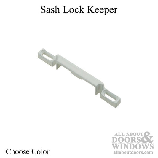 Keeper for Double Hung Window Sash Lock, 2-1/4" screw hole centers - Choose Color