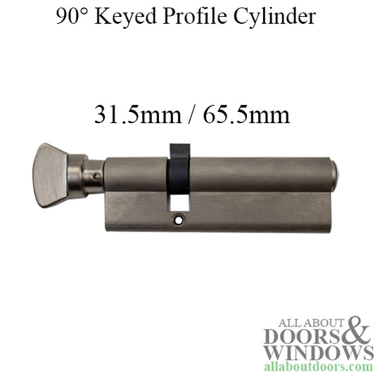 Hoppe 31.5mm/65.5mm Single Cylinder with V-Knob Thumb-turn - Satin Nickel Finish