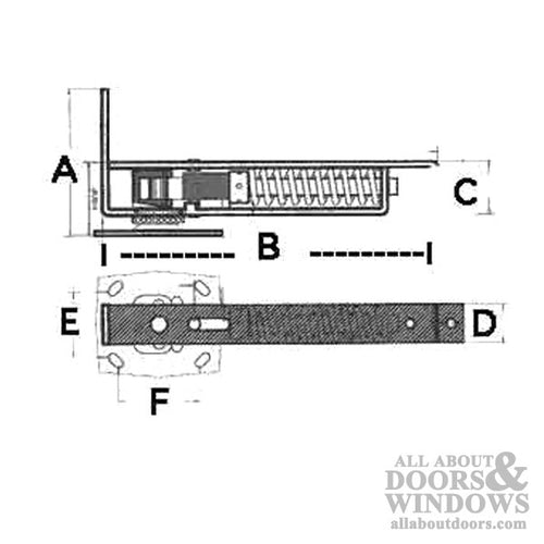 Double Acting Floor Spring Hinge, 1-3/4 door - 2 colors - Double Acting Floor Spring Hinge, 1-3/4 door - 2 colors