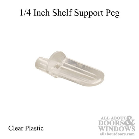 Clear Shelf Support Pegs 1/4 Inch - 12 Pack