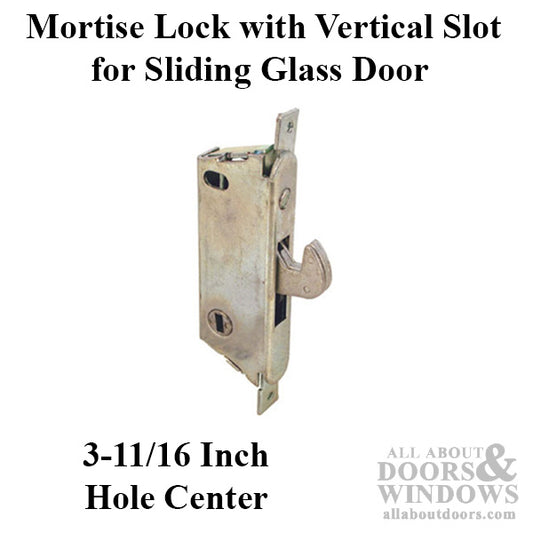 Adams Rite Mortise Lock Vertical Keyway for Sliding Patio Door Steel Finish