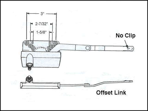 Weathershield  Operator, Offset Link, Split Arm, LH Gold - Weathershield  Operator, Offset Link, Split Arm, LH Gold