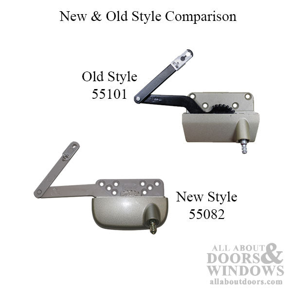 Sill Mounted Straight Link 4-1/2 Inch Split Arm Casement Window Operator, Right Hand - Gold - Sill Mounted Straight Link 4-1/2 Inch Split Arm Casement Window Operator, Right Hand - Gold