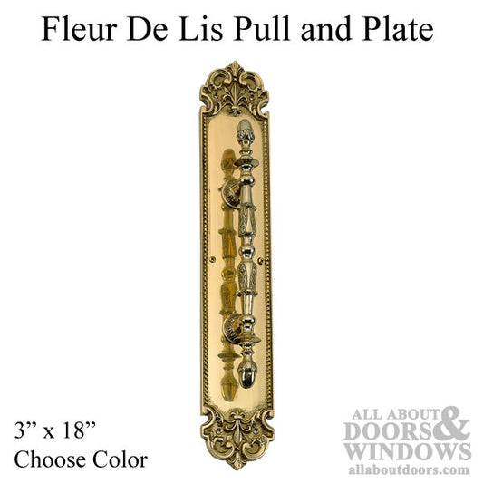 Fleur De Lis Pull Plate 3" x 18"