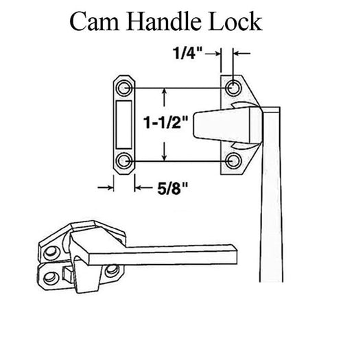 Amesbury Truth Casement Window Cam Handle Lock Right Handed Cam Lock Hardware Pack - Amesbury Truth Casement Window Cam Handle Lock Right Handed Cam Lock Hardware Pack