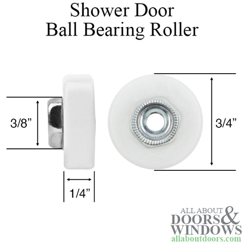 Ball Bearing Wheel Roller for Sliding Shower Doors 3/4
