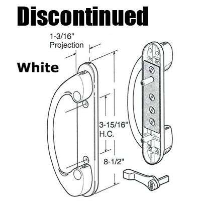 Handle set 3-15/16 H.C. - Decorative -White - Discontinued - Handle set 3-15/16 H.C. - Decorative -White - Discontinued