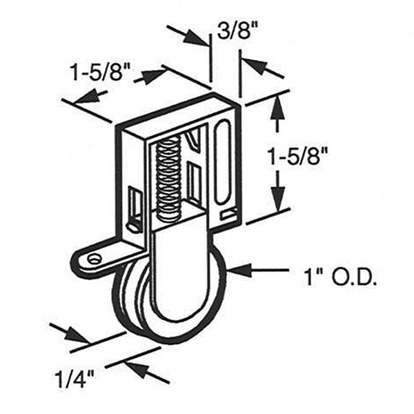 Nylon Roller Assembly for Sliding Screen Door - Nylon Roller Assembly for Sliding Screen Door