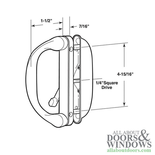 Interlock Involute Sliding Patio Door Handle Set SBML Non-Keyed - Interlock Involute Sliding Patio Door Handle Set SBML Non-Keyed