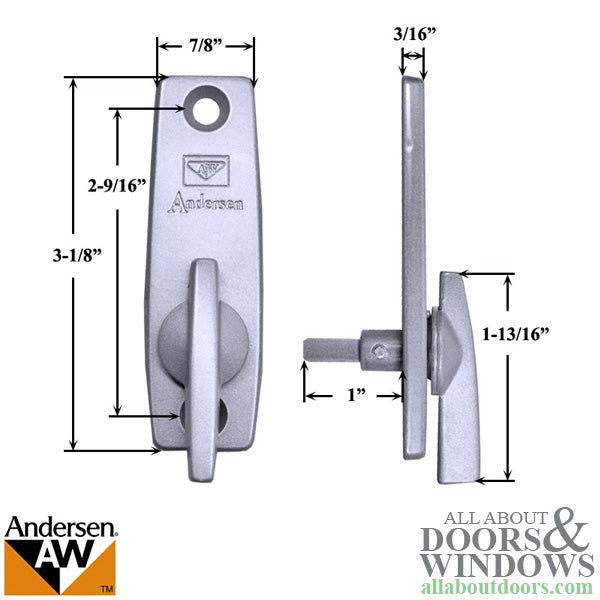 Andersen Old Style Interior Thumb Latch for 2 Panel Gliding Door - DISCONTINUED - Andersen Old Style Interior Thumb Latch for 2 Panel Gliding Door - DISCONTINUED